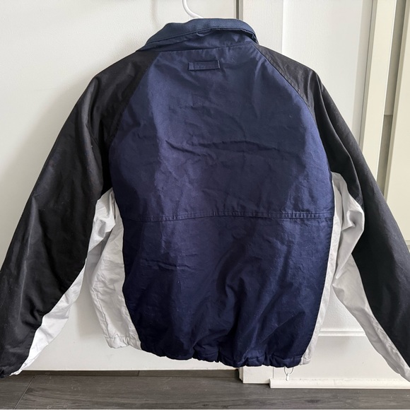 Korean Style Navy and White Bomber Jacket - Picture 5 of 5